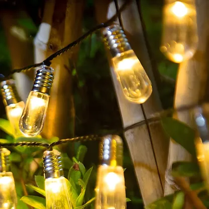 Colorful Clear Bulb Solar Outdoor String Light Image - 1