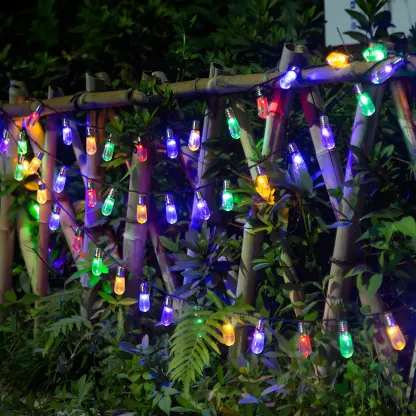 Colorful Clear Bulb Solar Outdoor String Light Image - 6