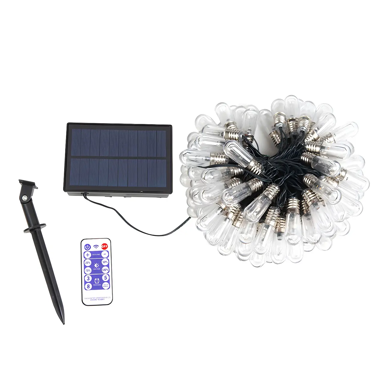 Colorful Clear Bulb Solar Outdoor String Light Image - 8 | homeyfad