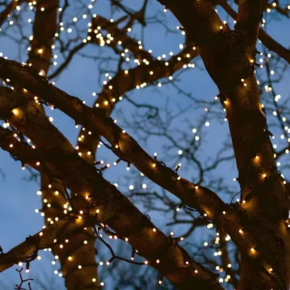 Colorful Solar Black Beaded LED Fairy Outdoor String Light Image - 1