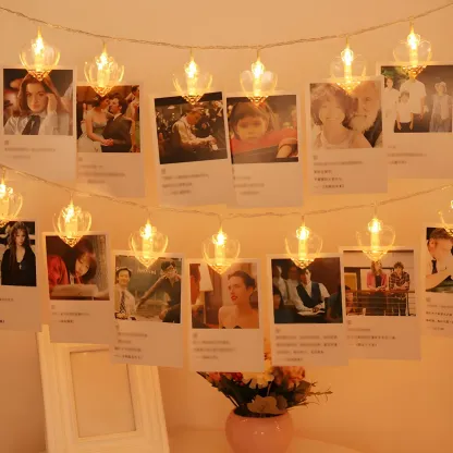Creative Plastic Clear Photo Clip USB String Light Image - 2