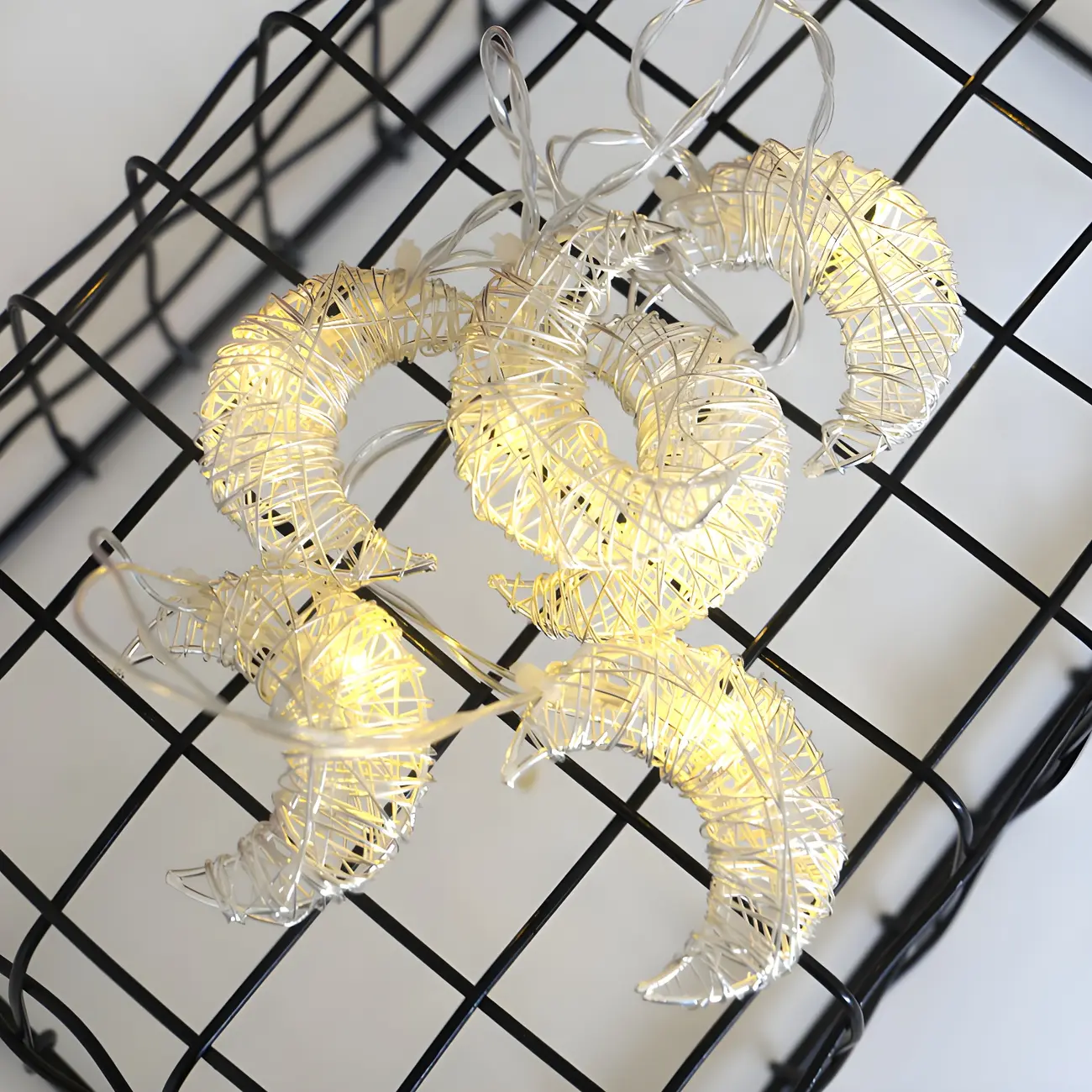 Ethereal White Weaving Crescent Battery String Lamp Image - 1 | homeyfad