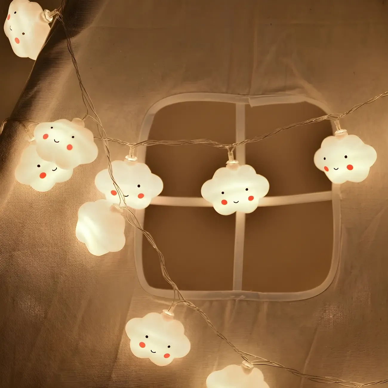 Cute Cloud LED Warm Glow String Light Image - 3