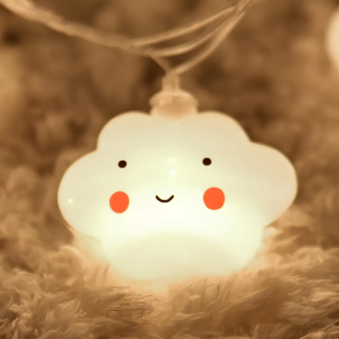 Cute Cloud LED Warm Glow String Light Image - 4
