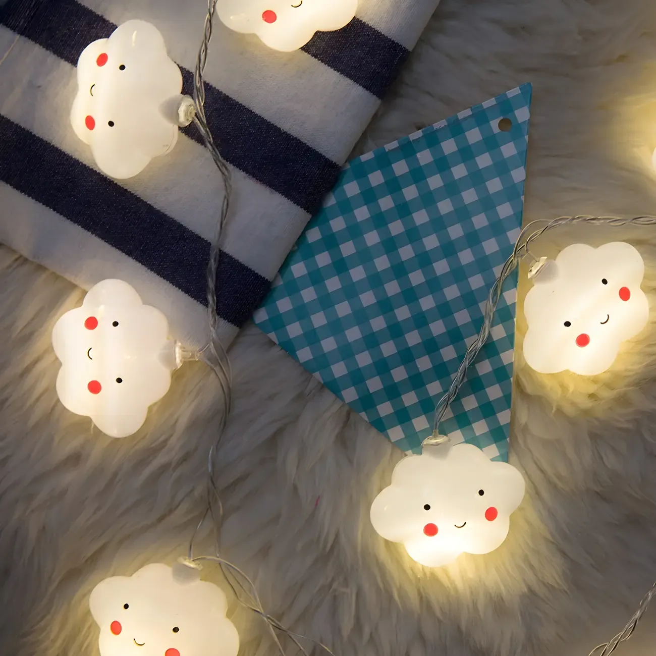 Cute Cloud LED Warm Glow String Light Image - 5