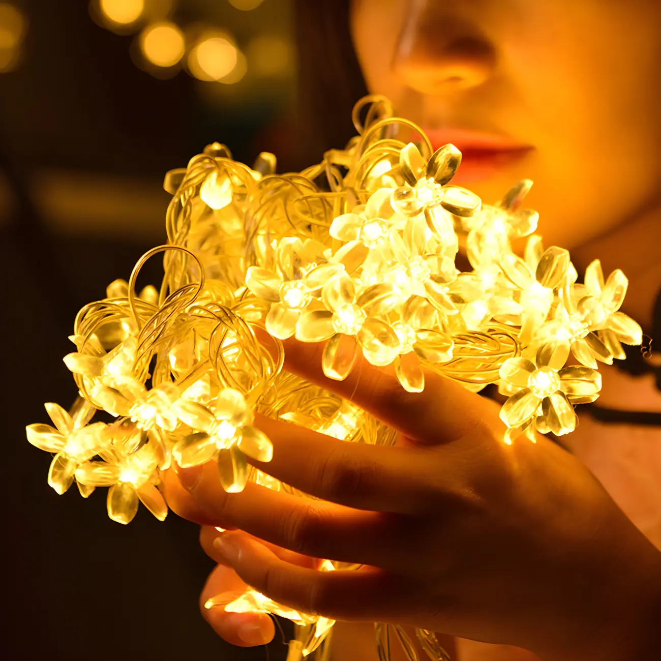  Cherry Blossom Battery LED Warm String Light Image - 1 | homeyfad