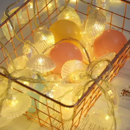Warm Clear Seashell Design LED String Light Image - 1