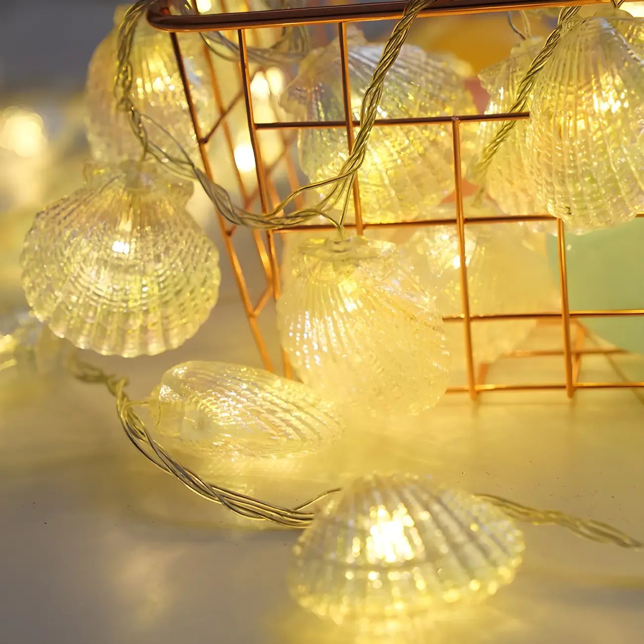 Warm Clear Seashell Design LED String Light Image - 2