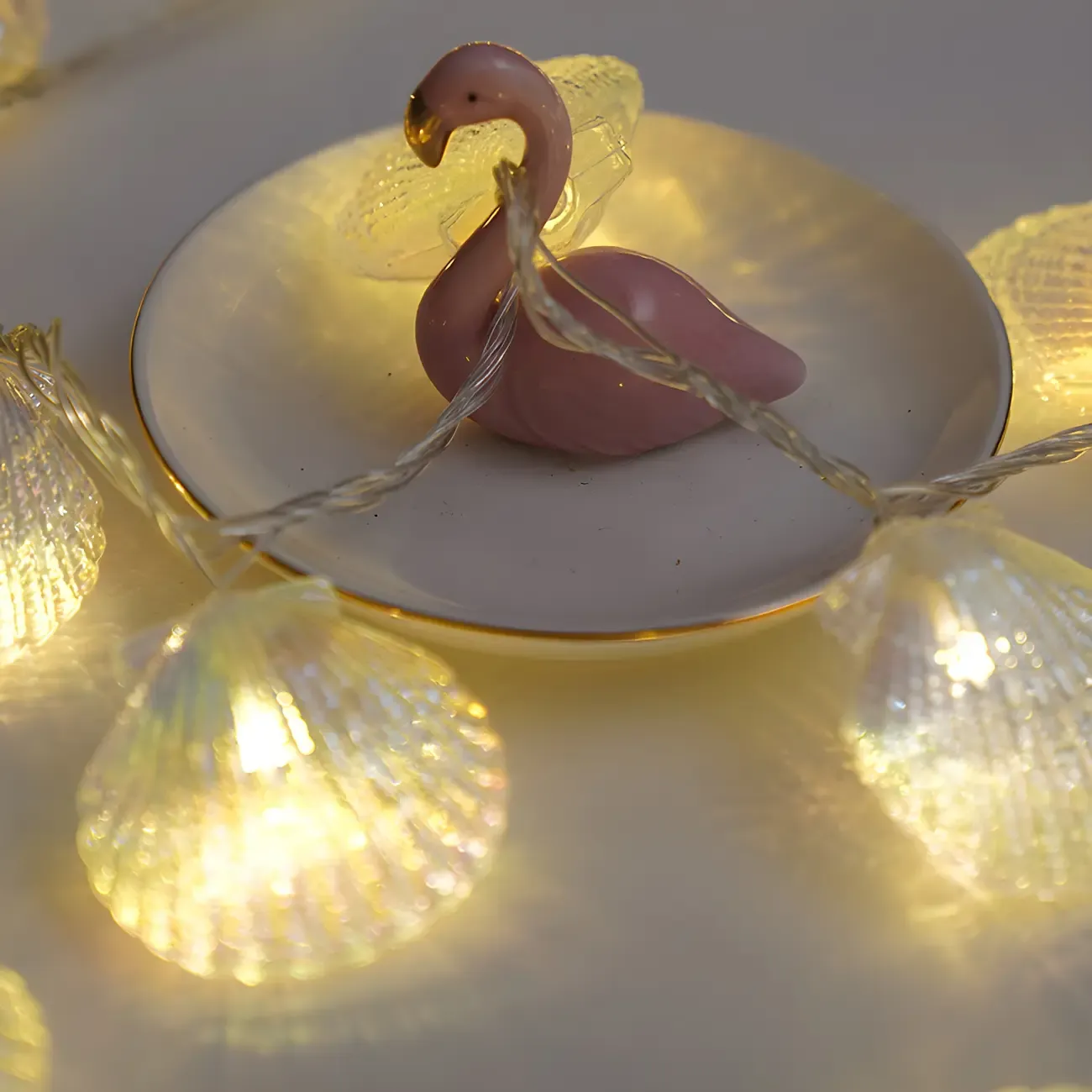 Warm Clear Seashell Design LED String Light Image - 4