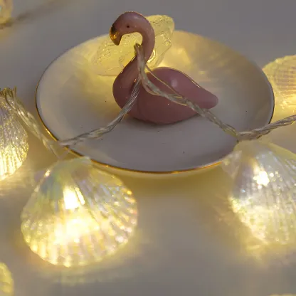 Warm Clear Seashell Design LED String Light Image - 4