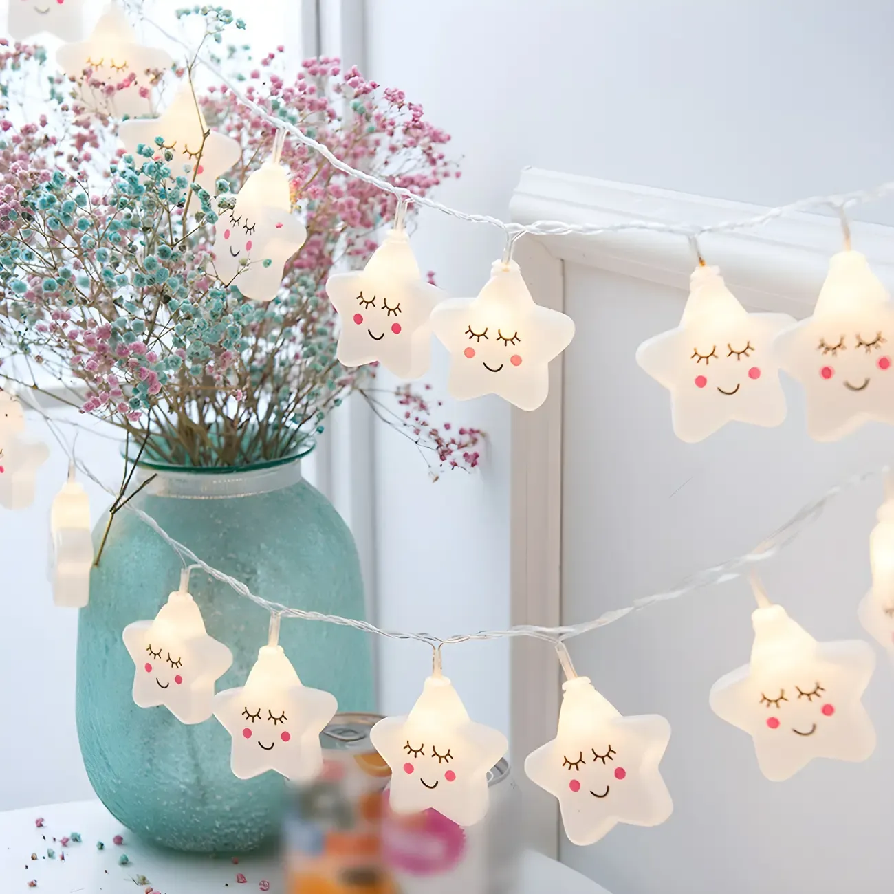 White Cute Star and Cloud LED String Light Image - 1