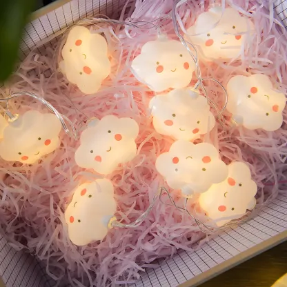 White Cute Star and Cloud LED String Light Image - 2