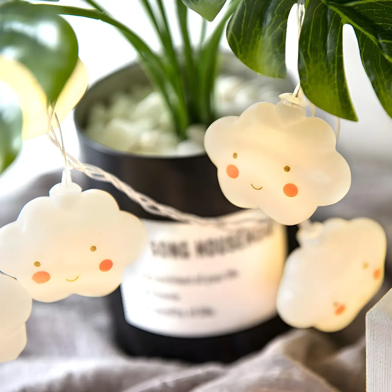 White Cute Star and Cloud LED String Light Image - 4