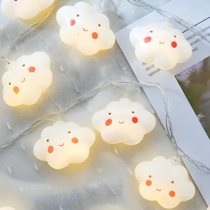 White Cute Star and Cloud LED String Light Image - 5