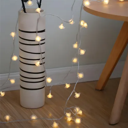 Plastic Clear Rose LED Warm String Light Image - 4