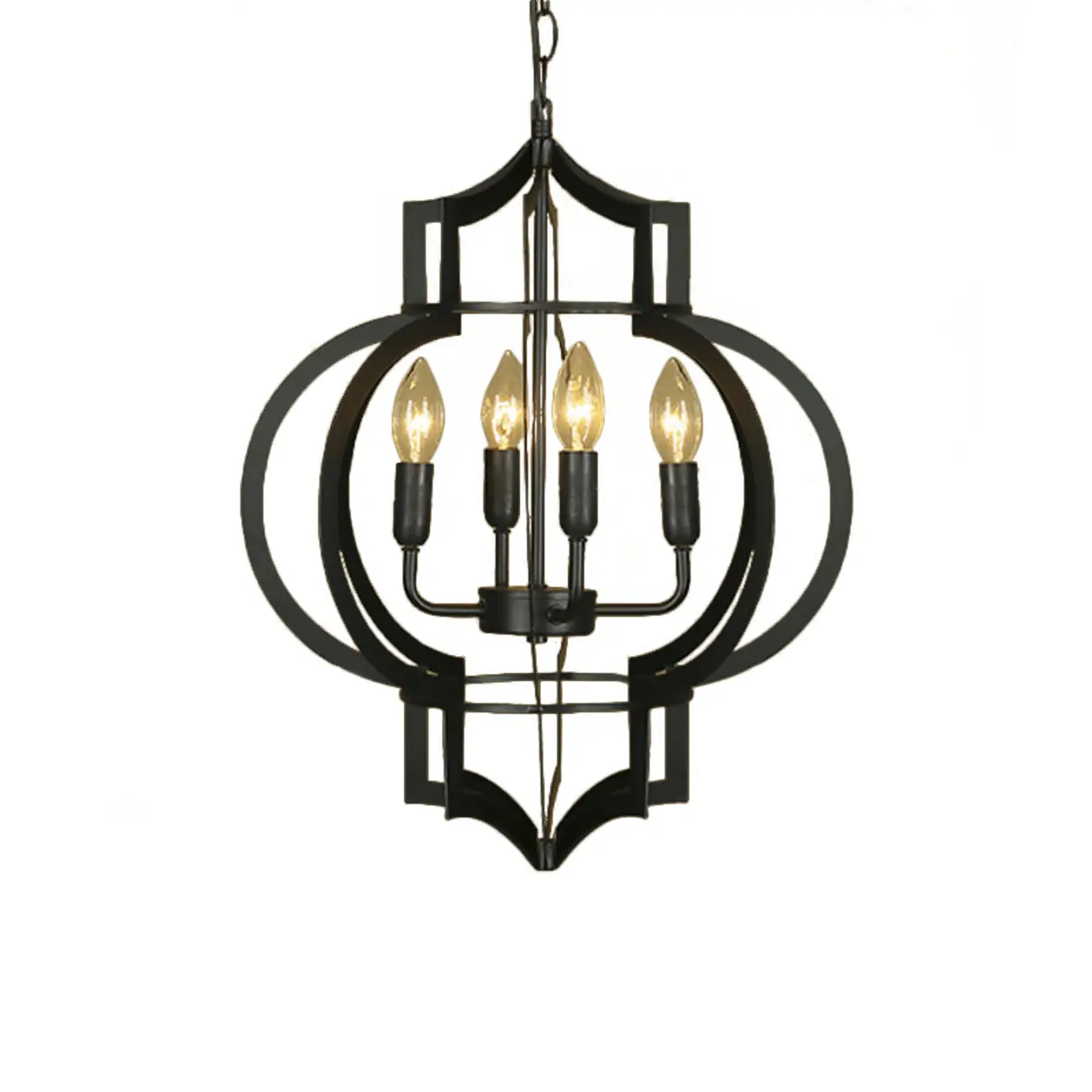 Industrial Metal Black Lantern Candle Chandelier Image - 9 | homeyfad