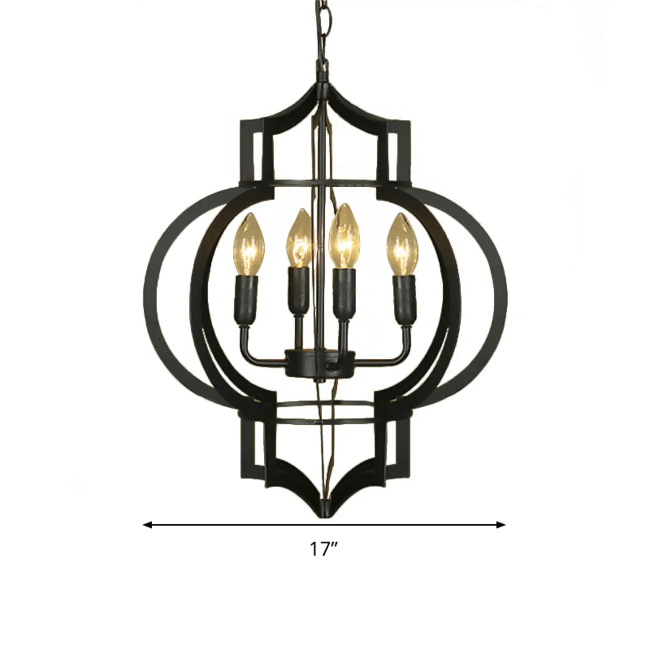 Industrial Metal Black Lantern Candle Chandelier Image - 10 | homeyfad