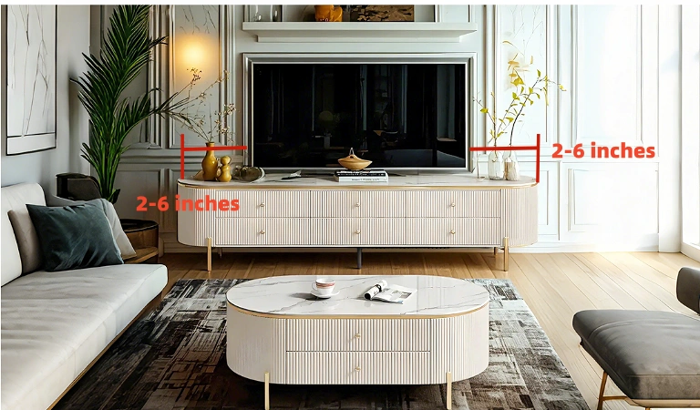 the width of the TV stand