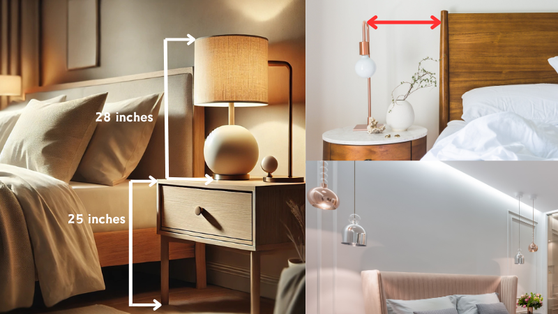 height for bedside lamp