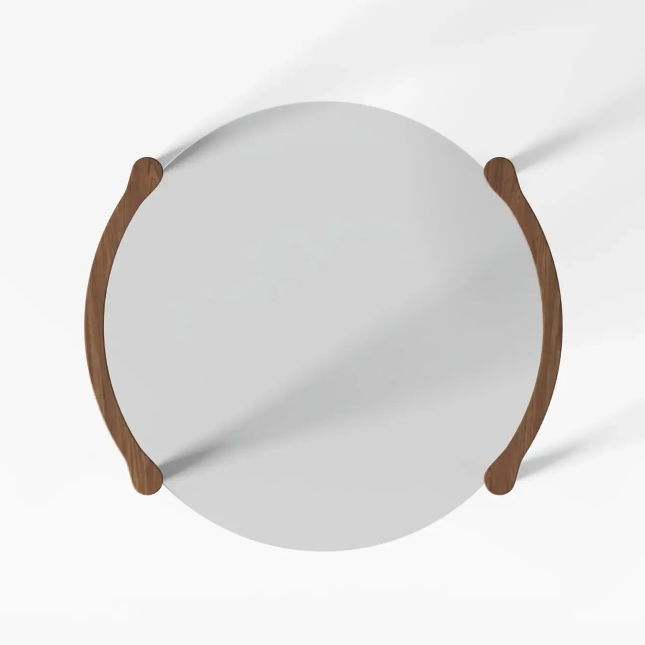 Vintage Solid Wood Clear Glass Round Coffee Table with 4 Legs Image - 6