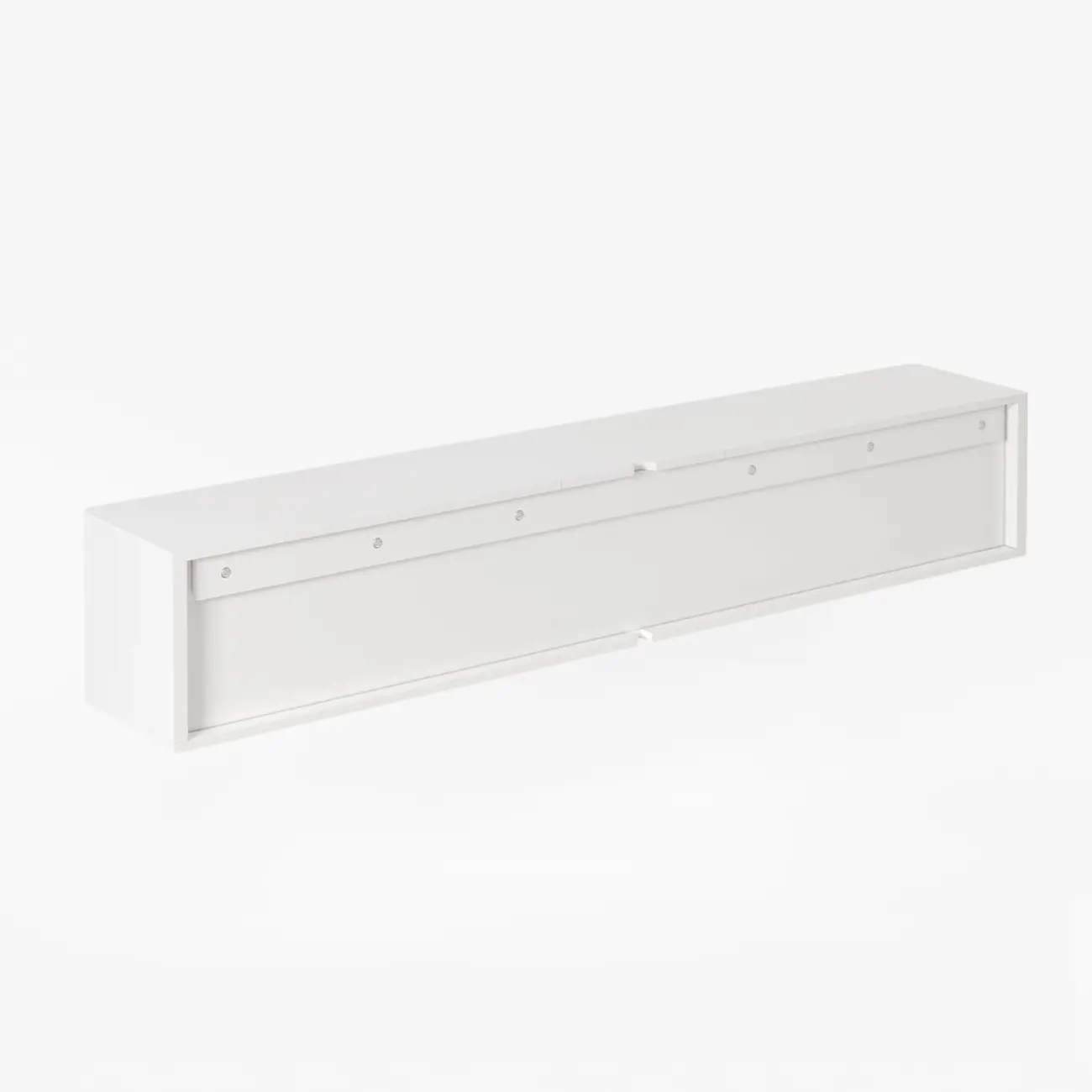 Modern Long Floating White TV Stand with Drawers Image - 10 | homeyfad