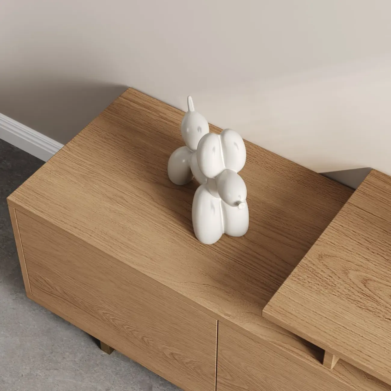 Extendable Modern Black Wooden Open Storage TV Stand Image - 6 | homeyfad