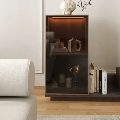 Mid-Century Walnut Extendable Wooden TV Stand with Drawers Image - 11