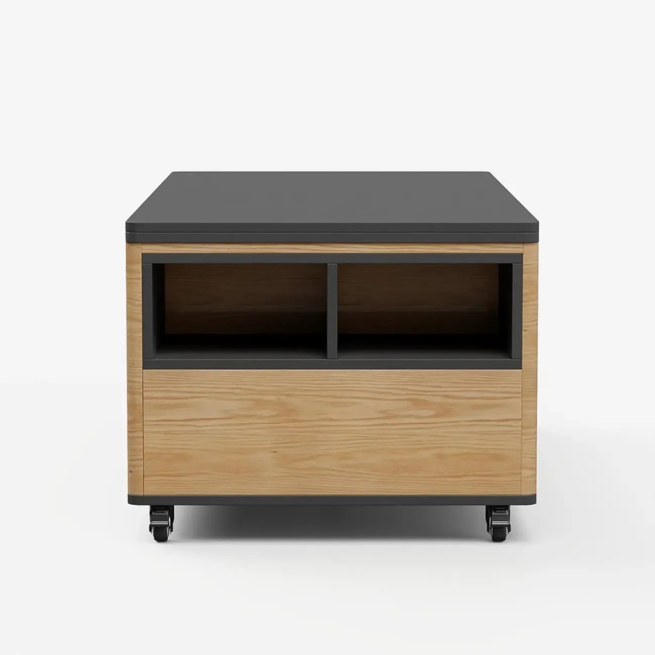 Large Wooden Lift-Top Coffee Table with Drawers & Cabinet Image - 20