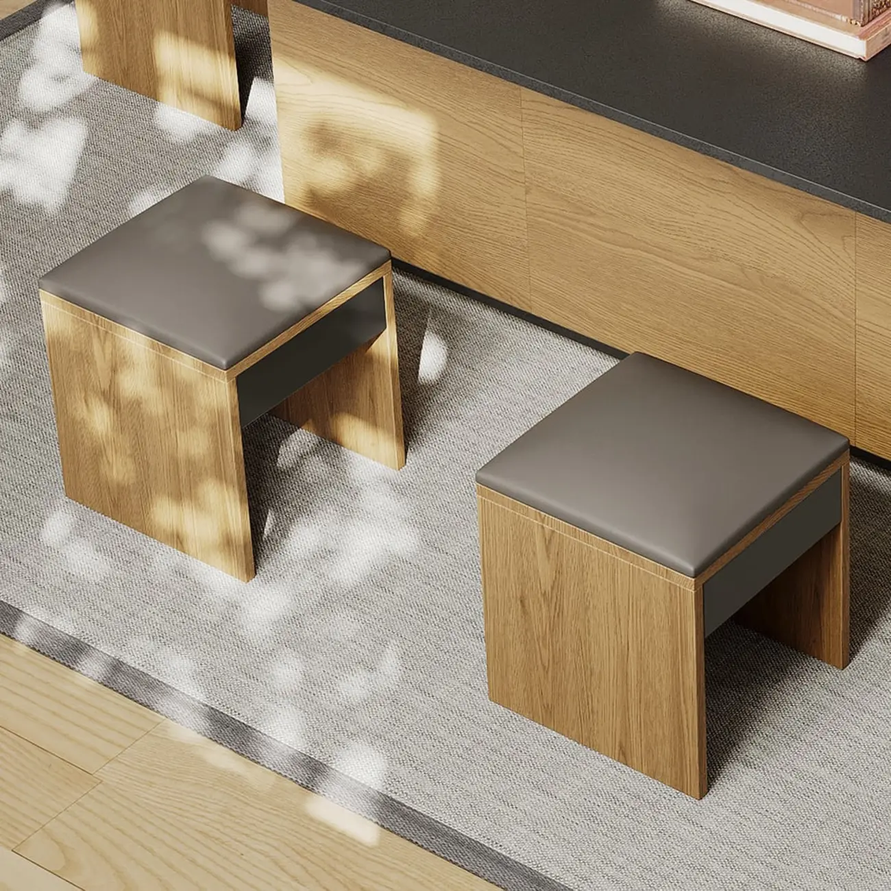 Large Wooden Lift-Top Coffee Table with Drawers & Cabinet Image - 6 | homeyfad