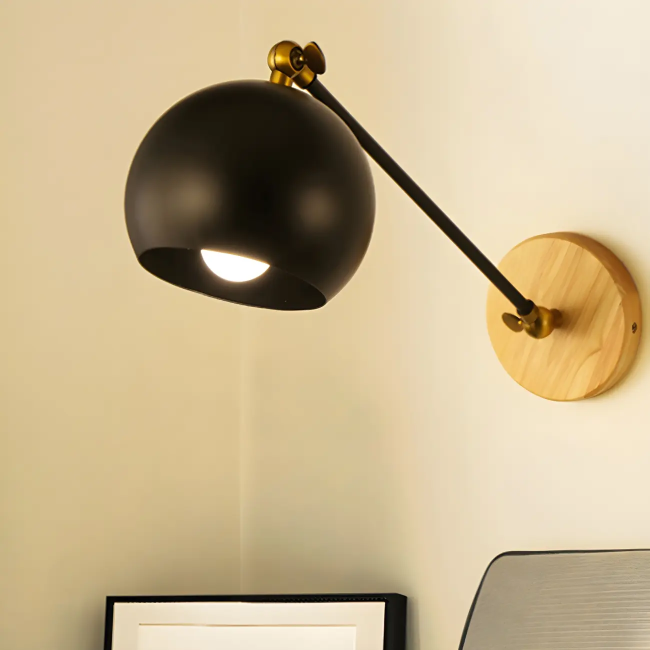 Modern Black Adjustable LED Wall Sconce Fixture | homeyfad