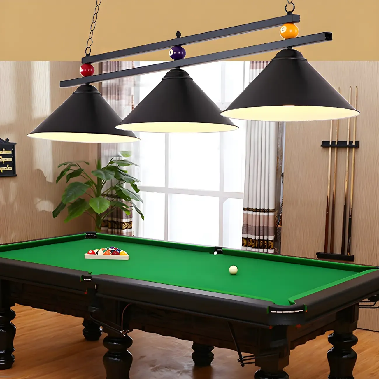 Rustic Metal 3-Light Pendant Light for Game Room Image - 4