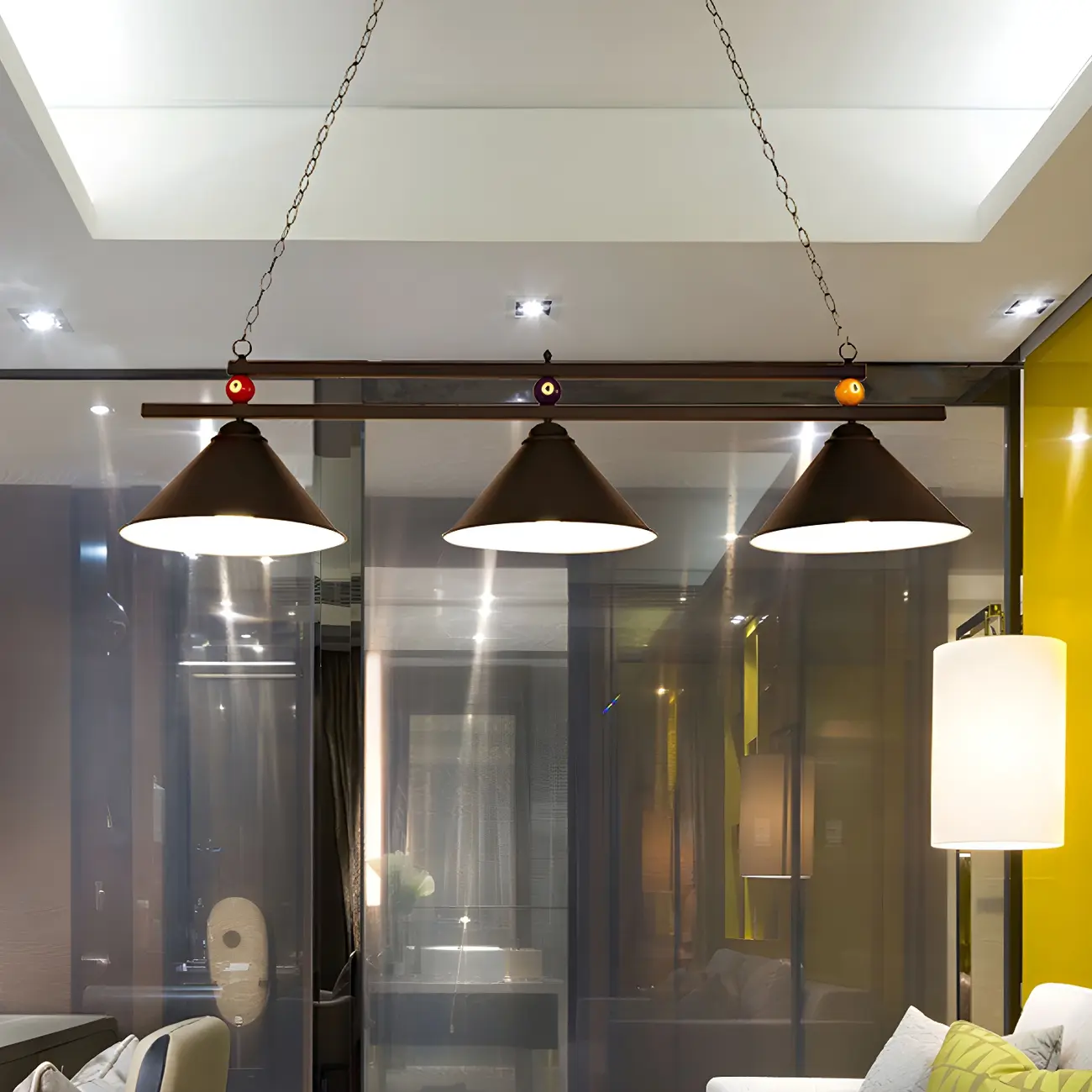 Rustic Metal 3-Light Pendant Light for Game Room Image - 3 | homeyfad