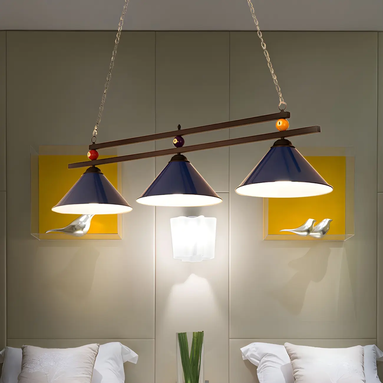 Rustic Metal 3-Light Pendant Light for Game Room Image - 2 | homeyfad