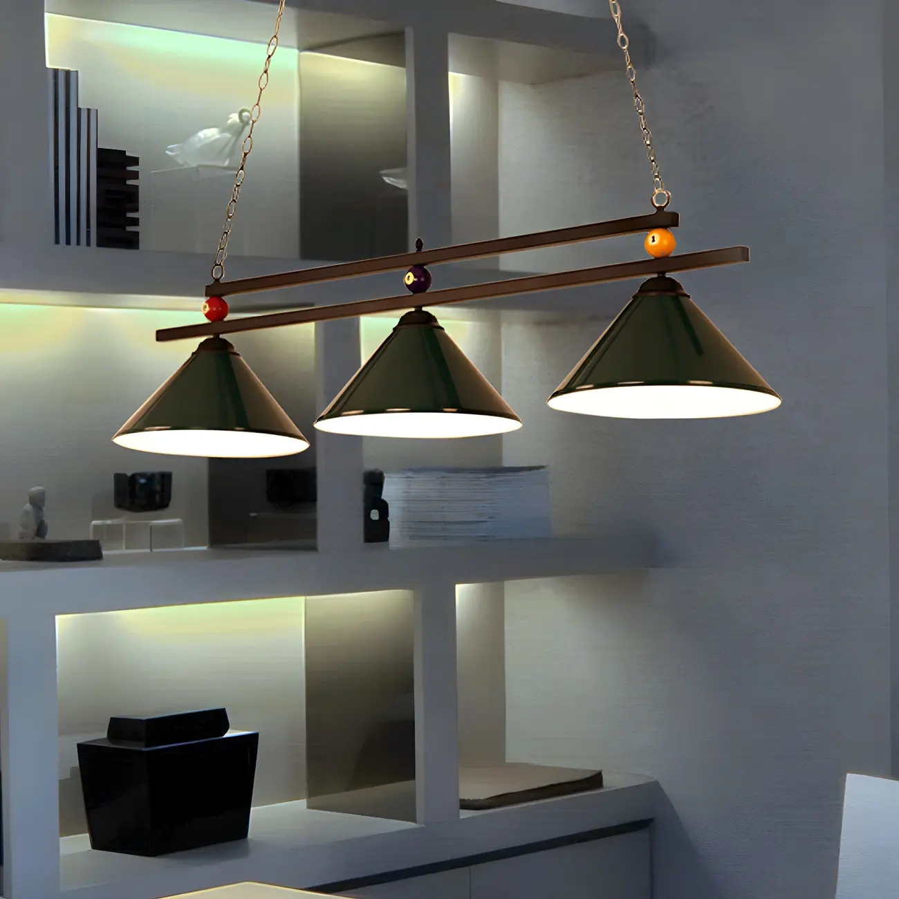 Rustic Metal 3-Light Pendant Light for Game Room Image - 12 | homeyfad