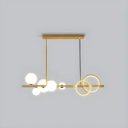 Modern Glass Gold Multi-Light Island Pendant Light Image - 3