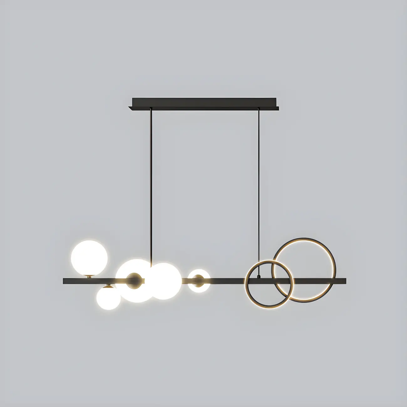 Modern Glass Gold Multi-Light Island Pendant Light Image - 4 | homeyfad