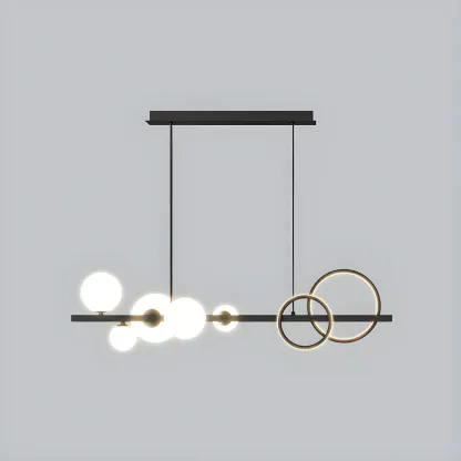 Modern Glass Gold Multi-Light Island Pendant Light Image - 4