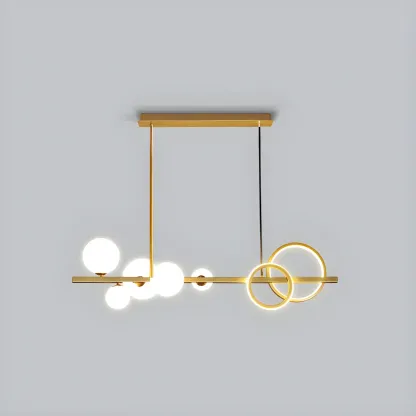 Modern Glass Gold Multi-Light Island Pendant Light Image - 7