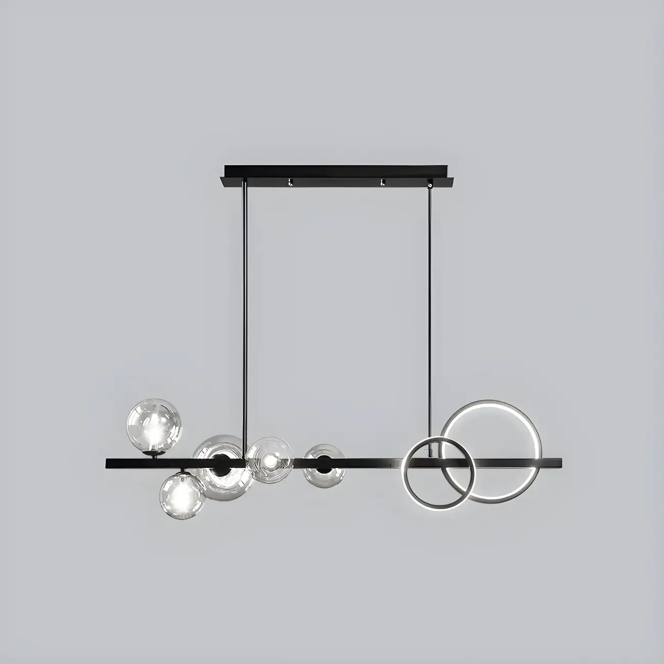 Modern Glass Gold Multi-Light Island Pendant Light Image - 9