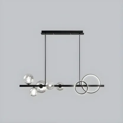 Modern Glass Gold Multi-Light Island Pendant Light Image - 9