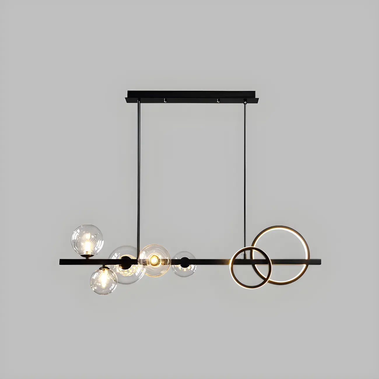 Modern Glass Gold Multi-Light Island Pendant Light Image - 11