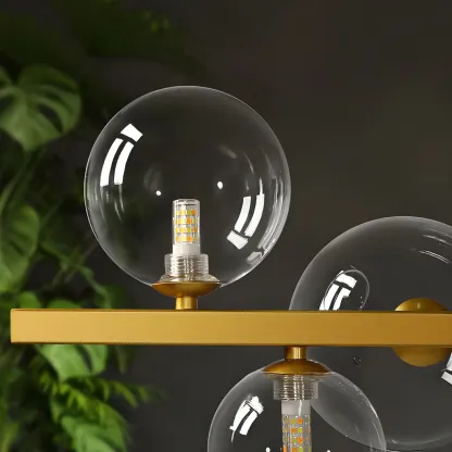 Modern Glass Gold Multi-Light Island Pendant Light Image - 12