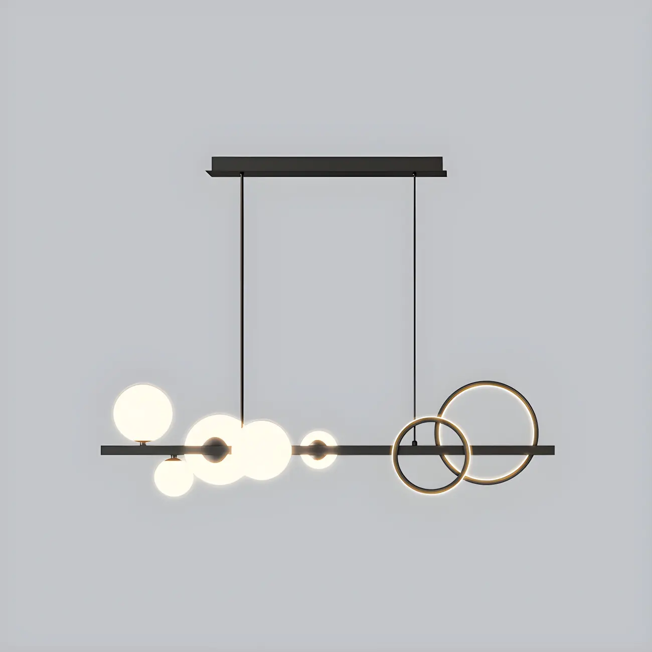 Modern Glass Gold Multi-Light Island Pendant Light Image - 14 | homeyfad