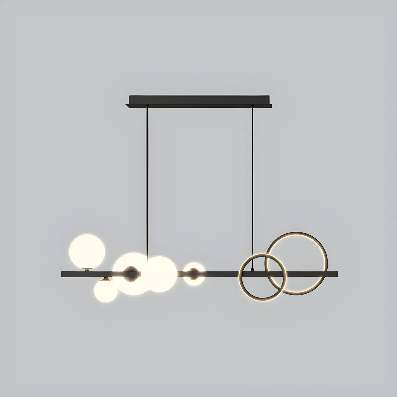 Modern Glass Gold Multi-Light Island Pendant Light Image - 14