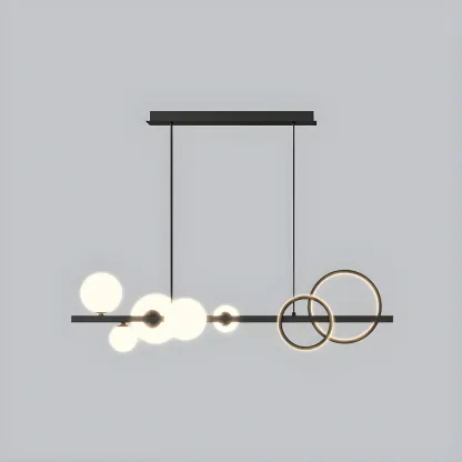 Modern Glass Gold Multi-Light Island Pendant Light Image - 14