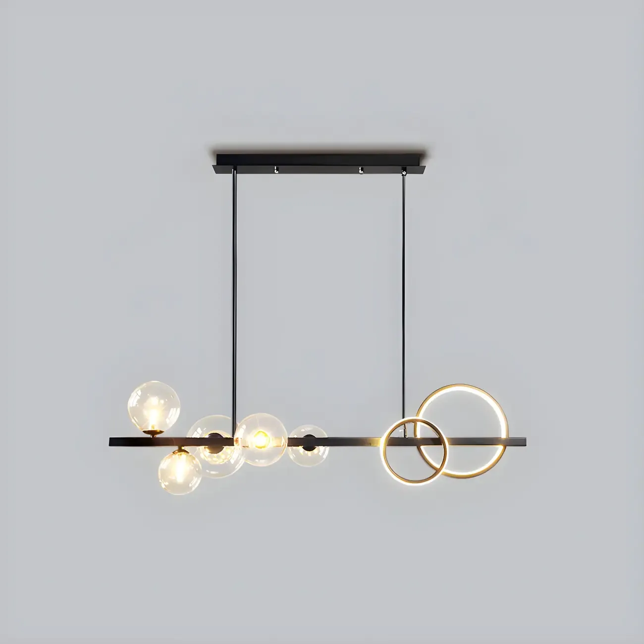 Modern Glass Gold Multi-Light Island Pendant Light Image - 15