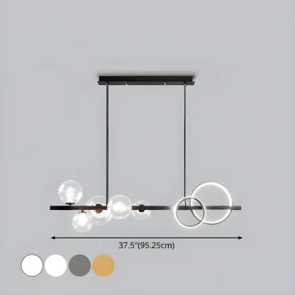 Modern Glass Gold Multi-Light Island Pendant Light Image - 19