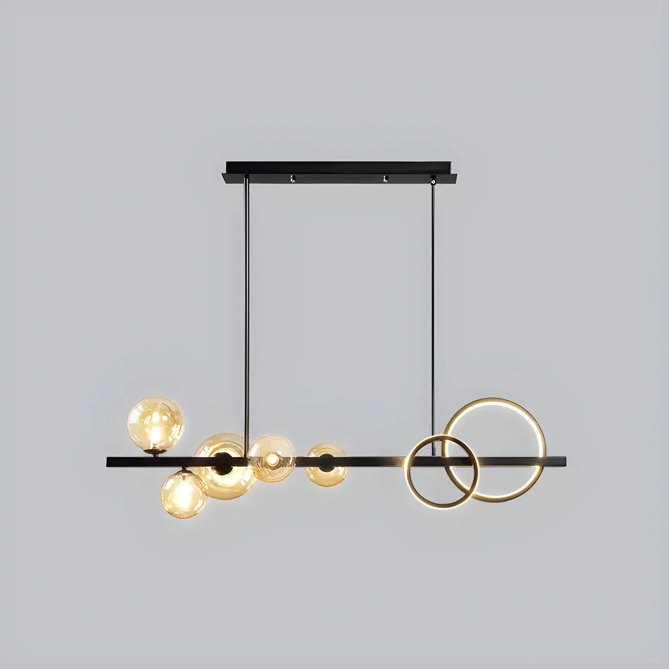 Modern Glass Gold Multi-Light Island Pendant Light Image - 27