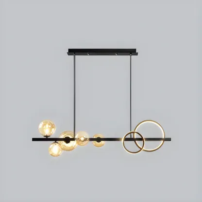 Modern Glass Gold Multi-Light Island Pendant Light Image - 27