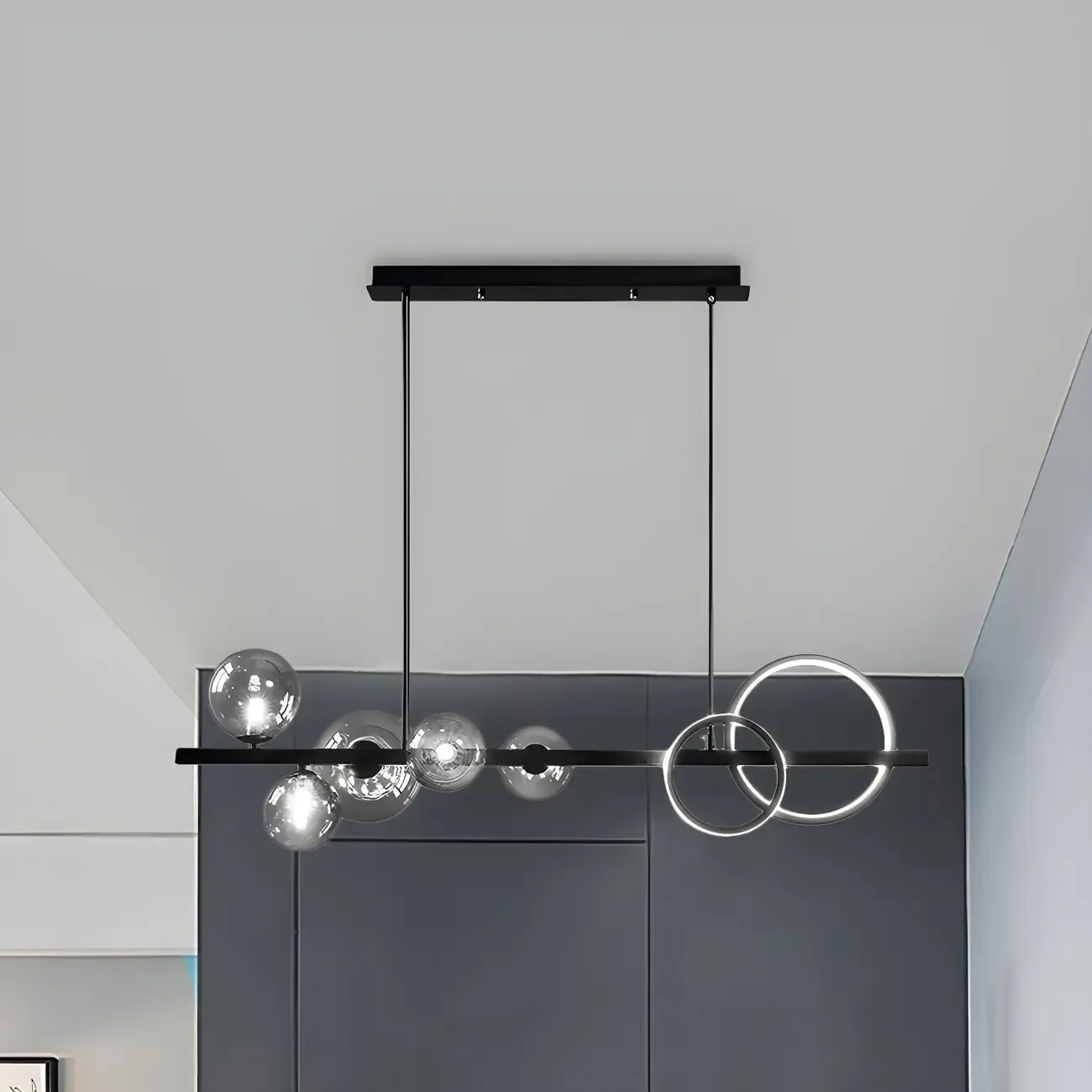 Modern Glass Gold Multi-Light Island Pendant Light Image - 29